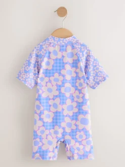 Next - Maillot de bain Sunsafe (3mths-10yrs) Bleu Stampy Fleuri Best
