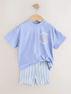 Next Bleu Sunshine - Ensemble t-shirt à manches courtes et short cycliste (3mois7ans) Sale