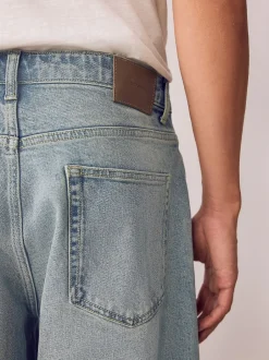 Next Bleu teinte claire - - délavé vintage Denim Jeans Coupe ballon Sale