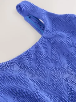 Next - Maillot de bain gainant à encolure dégagée Bleu texturé bleuet Hot