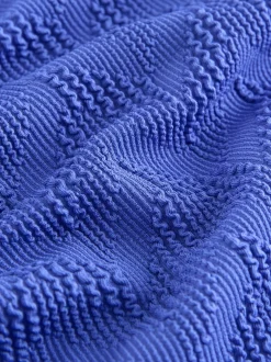 Next - Maillot de bain gainant à encolure dégagée Bleu texturé bleuet Hot