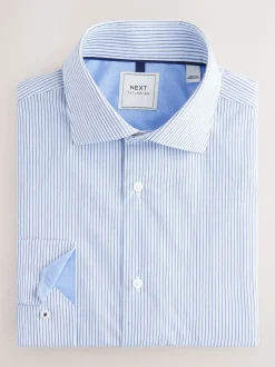 Next Bleu texturé/rayé - Ajustement régulier - Lot de 2 chemises élégantes faciles d’entretien à manchette simple Best