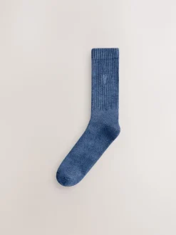 Next Bleu torsadé - Lot de chaussettes épaisses brodées 4 Outlet