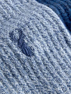 Next Bleu torsadé - Lot de chaussettes épaisses brodées 4 Outlet