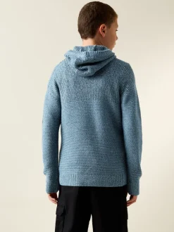 Next - Sweat-shirt à capuche en maille utilitaire (3-16ans) Bleu torsadé Clearance