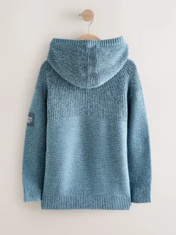 Next - Sweat-shirt à capuche en maille utilitaire (3-16ans) Bleu torsadé Clearance