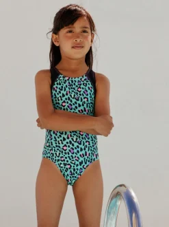 Next Bleu turquoise motif animal - Maillot de bain sport à dos ouvert (3-16ans) Discount