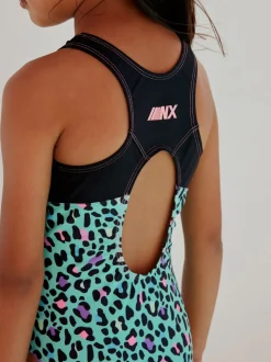 Next Bleu turquoise motif animal - Maillot de bain sport à dos ouvert (3-16ans) Discount