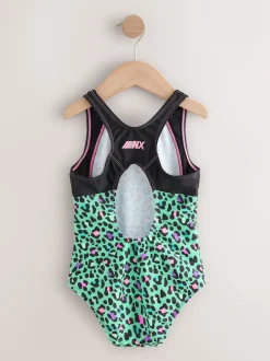Next Bleu turquoise motif animal - Maillot de bain sport à dos ouvert (3-16ans) Discount