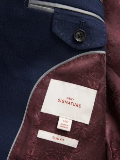 Next bleu vif - Coupe ajustée  Signature Tollegno Italian Wool Textured Costume Veste Sale