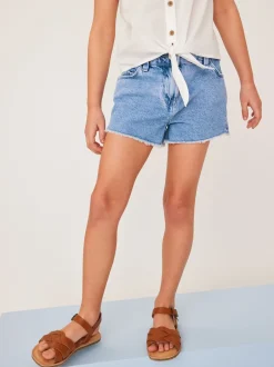 Next bleu vif - Short en jean à bords effilochés (3-16ans) Sale