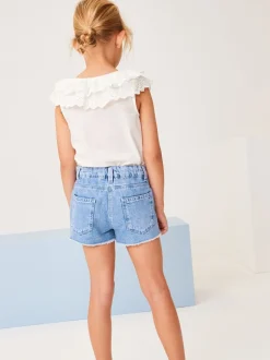 Next bleu vif - Short en jean à bords effilochés (3-16ans) Sale