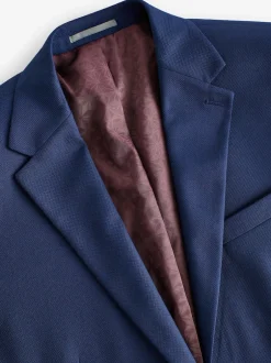 Next - Slim Fit (Slim Fit) - Veste de costume texturée bleu vif New