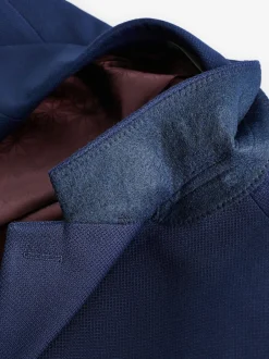 Next - Slim Fit (Slim Fit) - Veste de costume texturée bleu vif New
