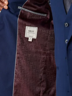 Next - Slim Fit (Slim Fit) - Veste de costume texturée bleu vif New