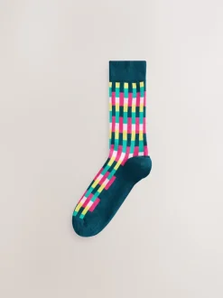 Next - Paquet de chaussettes à motifs 5 Bleu vif/vert/orange Online