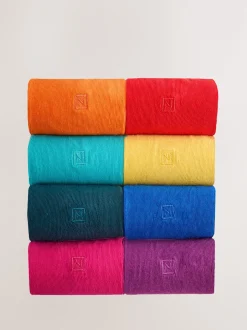 Next Bleu vif/vert/rouge - Lot de 8 - Chaussettes fraîches brodées durables Clearance