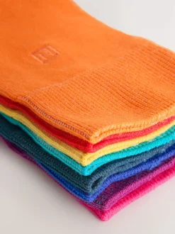 Next Bleu vif/vert/rouge - Lot de 8 - Chaussettes fraîches brodées durables Clearance