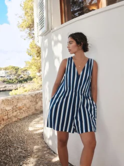 Next Bleu/Blanc - Combinaison d’été en jersey New