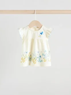 Next Bleu/blanc à fleurs - Ensemble t-shirt et short à volants bébé 6 pièces (0mois-2ans) Discount
