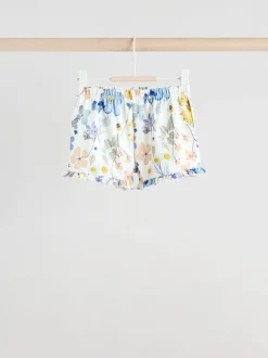 Next Bleu/blanc à fleurs - Ensemble t-shirt et short à volants bébé 6 pièces (0mois-2ans) Discount