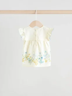 Next Bleu/blanc à fleurs - Ensemble t-shirt et short à volants bébé 6 pièces (0mois-2ans) Discount