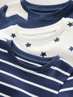 Next Bleu/Blanc - Lot de 3 Pyjamas Ajusté Se blottir (9mois à10ans)