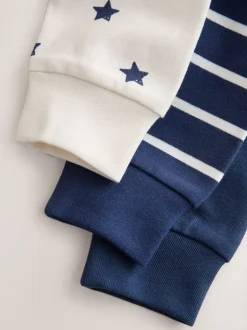 Next Bleu/Blanc - Lot de 3 Pyjamas Ajusté Se blottir (9mois à10ans)