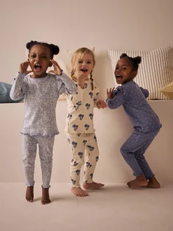 Next Bleu/Blanc - Pyjama Rib Se blottir 3 Pack (9mois-12ans)