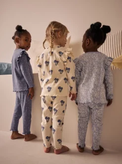 Next Bleu/Blanc - Pyjama Rib Se blottir 3 Pack (9mois-12ans)