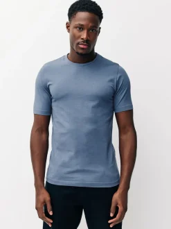 Next Bleu/blanc écru/vert - Lot de 3 t-shirts Muscle Fit Essential Clearance