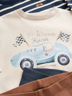 Next Bleu/blanc rayé/auto - Ensemble sweat-shirts et legging, lot de 2 (3mois-7ans) Best