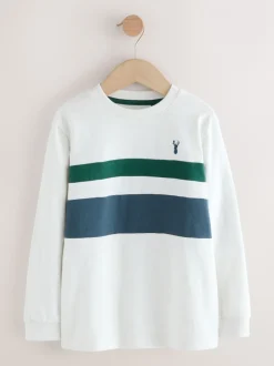 Next Bleu/blanc/vert - T-shirts à manches longues color-block, lot de 3 (3-16ans) New