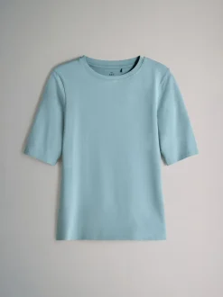 The Set Bleu/bleu clair/Crème/Blanc - lot de 4 t-shirts à manches mi-longues à col rond New