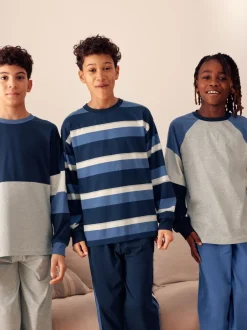 Next - Lot de 3 pyjamas à jambes courtes (3-16ans) (3-16ans) Bleu/bleu marine/gris Best