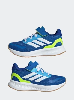 adidas - Baskets de course Runfalcon 5 à lacets élastiques pour enfant Bleu/citron vert Sale