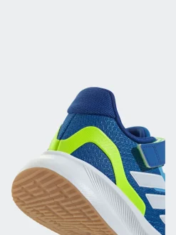 adidas - Baskets de course Runfalcon 5 à lacets élastiques pour enfant Bleu/citron vert Sale