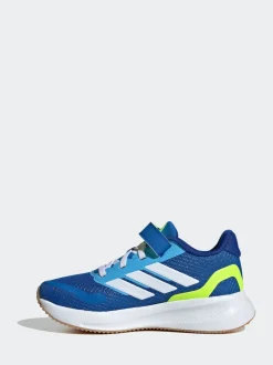 adidas - Baskets de course Runfalcon 5 à lacets élastiques pour enfant Bleu/citron vert Sale