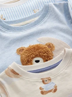 Next Bleu/écru bébé ours - Lot de 3 pyjamas Snuggle (9mois-6ans) Online
