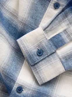 Next Bleu/Ecru - Chemise à carreaux en coton à manches longues (3-16ans) Best