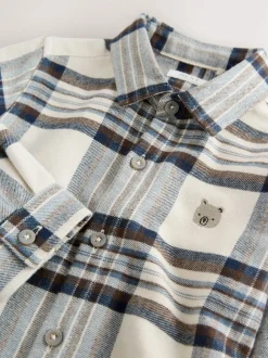 Next Bleu/Ecru - Chemise Personnage Manches longues (3mois-7ans) Clearance
