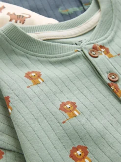 Next - Lot de 3 pyjamas oversize (9mois-10ans) Bleu/Ecru Clearance