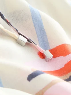 Next Bleu/Ecru - Shorts en lin Discount