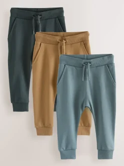 Next Bleu/Fauve Marron/gris anthracite - Lot de 3 joggings super skinny (3mois-7ans) Online