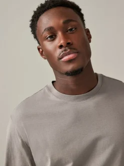 Next Bleu/Grey/Neutre - Ajustement régulier - T-shirt à coupe classique à manches longues en coton 100 %, lot de 5 Discount