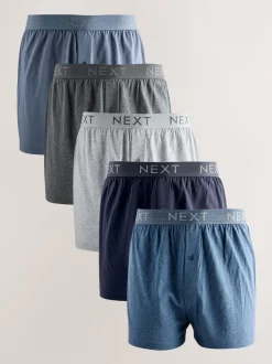 Next Bleu/Gris - Lot de 5 boxers amples Outlet