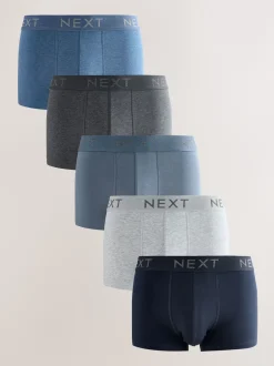 Next - Lot de 5 boxers Hipster Bleu/Gris