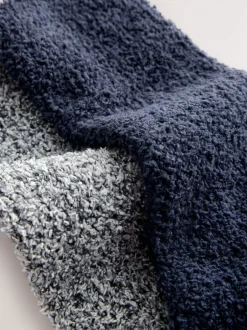 Next Bleu/Gris - Lot de 2 paires de chaussettes moelleuses Hot