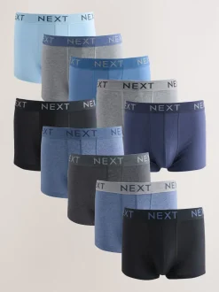 Next - Boxers hipsters riches en coton mélangé Bleu/gris chiné Hot