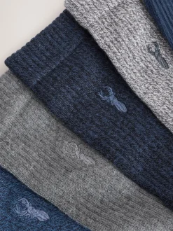 Next Bleu/gris torsadé - Lot de chaussettes épaisses brodées 10 Best
